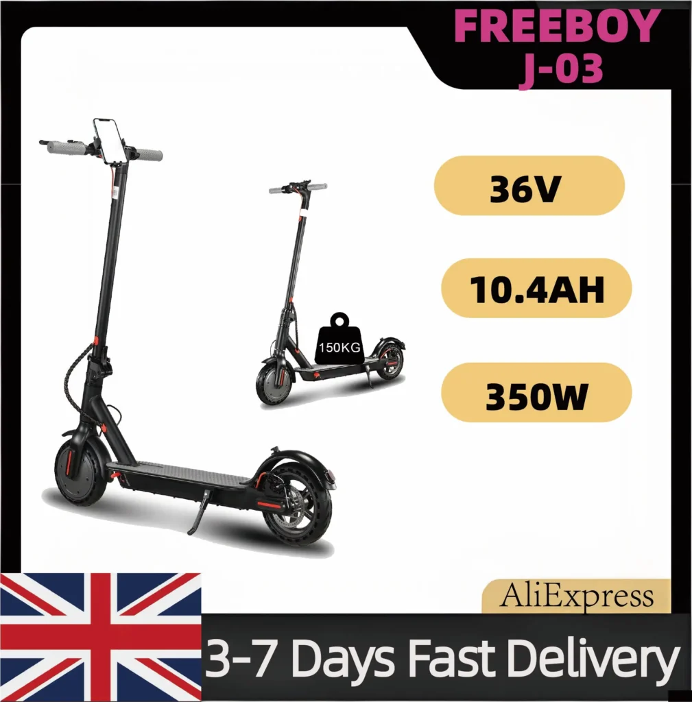FREEBOY J-03 Electric Scooter for Adults 36V 10.4AH 350W Motor Folding Electric Scooter 8.5 inch Tire City Electric Scooter