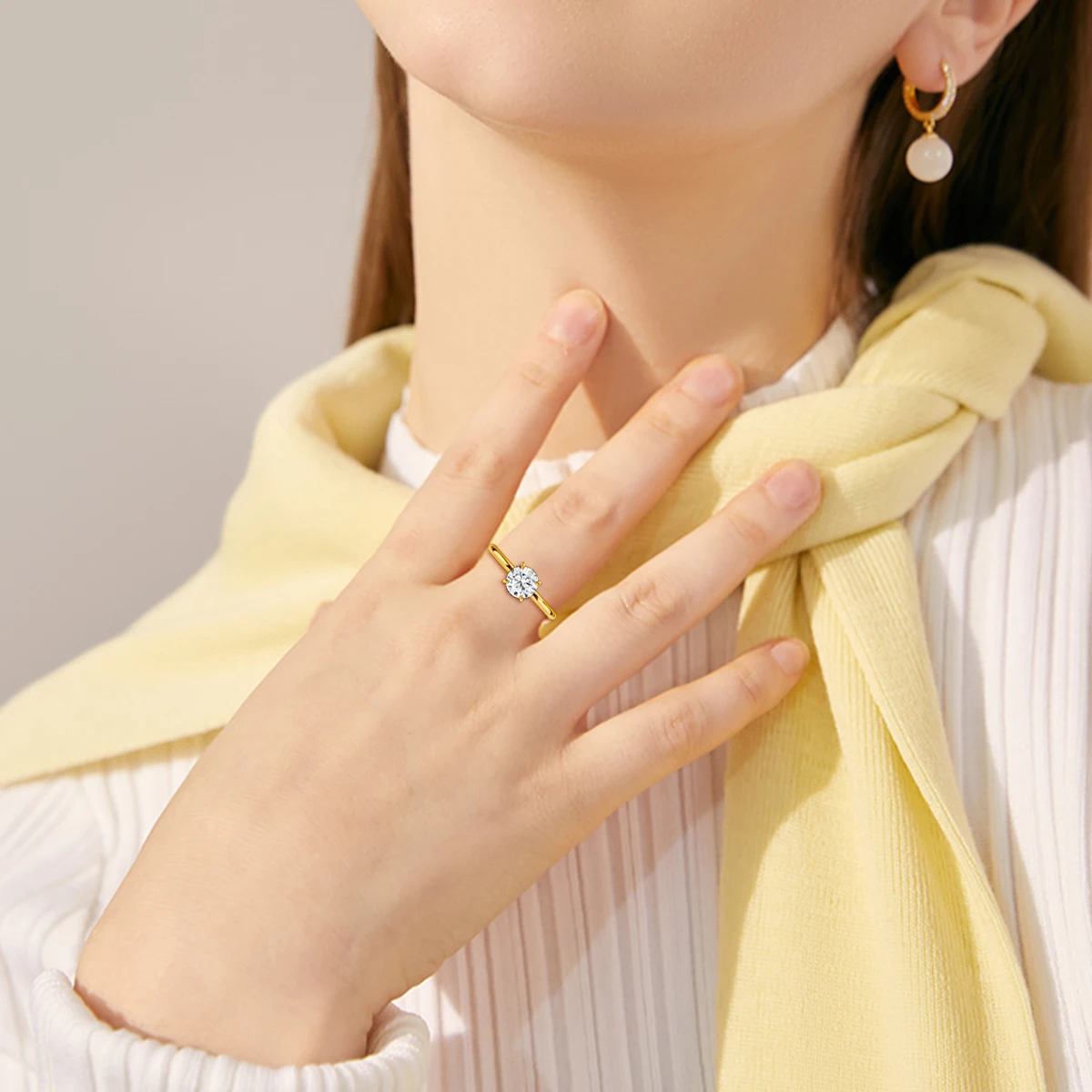 Szjinao 100% Real Gold 14k Gold Moissanite Ring Women Luxury Wedding AU585 K Gold Jewelry Promise Rings Clearance Sale Items Hot - Image 4