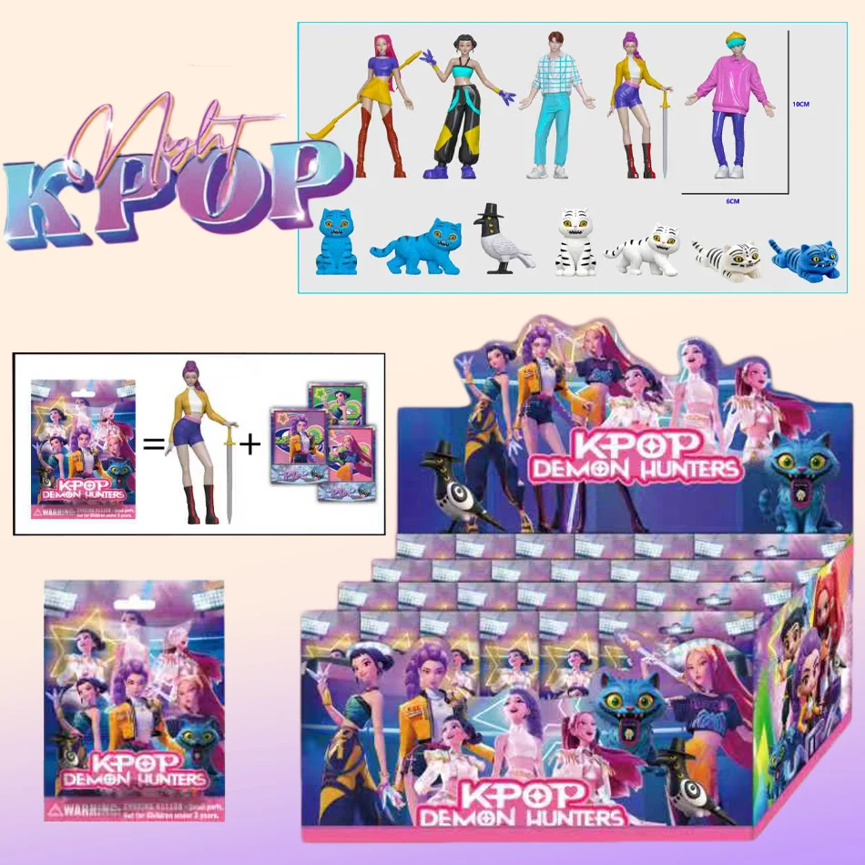 1-24pcs/Set Kpop Demon Hunters Action Figure Toy Derpys Tiger Rumi Mira Zoey Sussy Figurine Doll Fans Surprise Gift Blind box