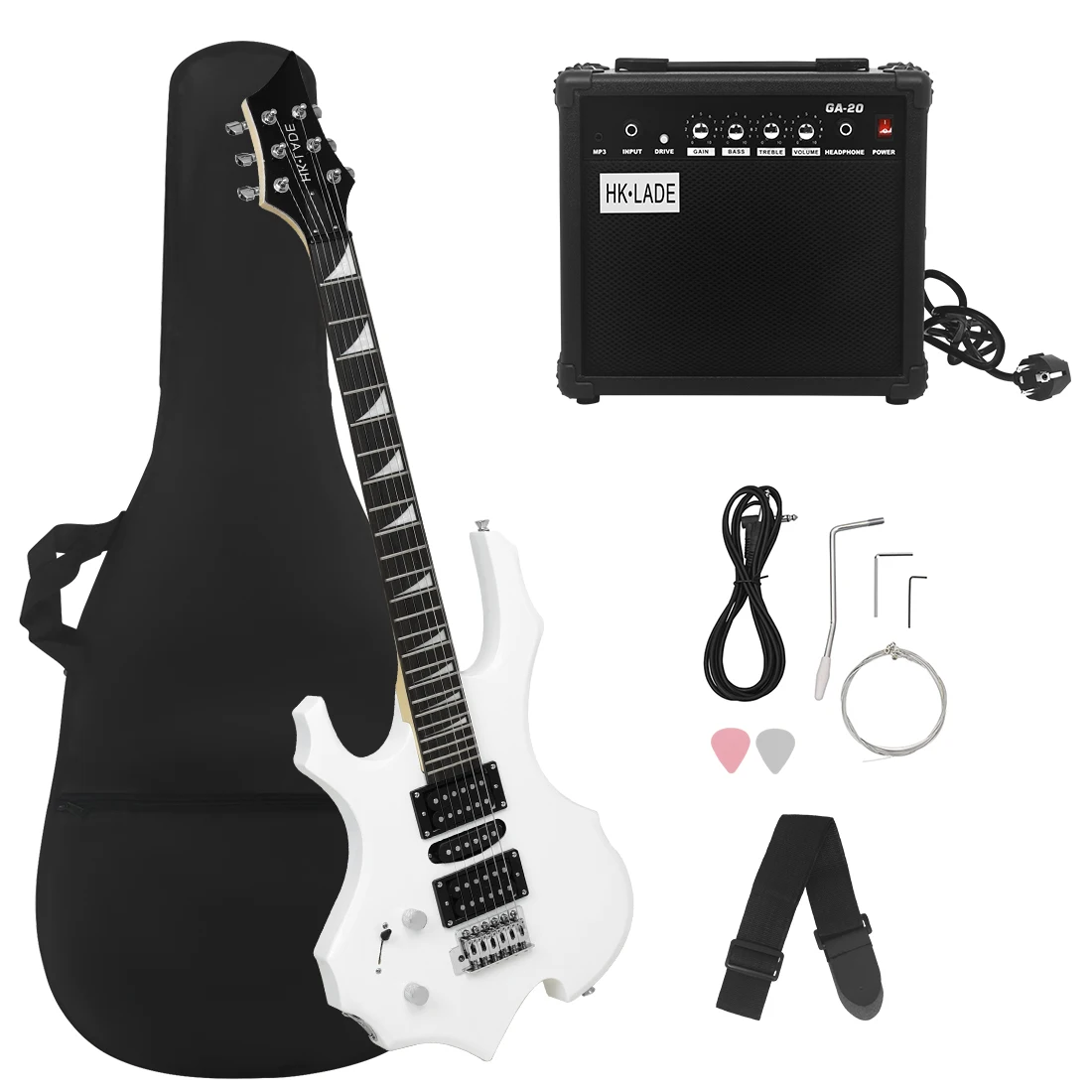  HK·LADE 6 String Electric Guitar Set with Speaker Amplifier Guitar Performance Special Set Alien Guitar Practice - Image 6