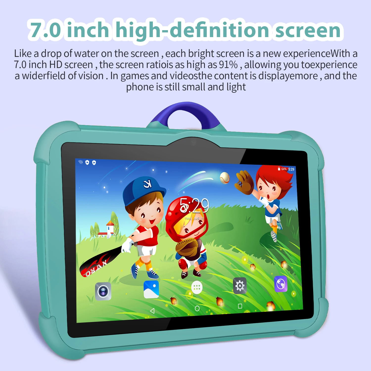 7 Inch Kids Tablet PC with Android 13 Quad Core 4GB RAM 64GB ROM Educational Learning Children's Favorite Cheap Simple Design - Image 2