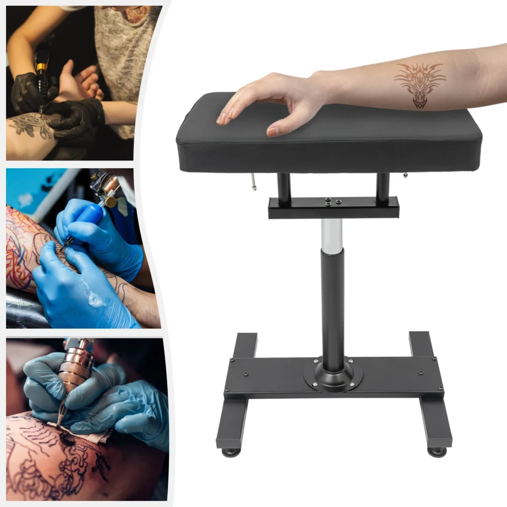 Adjustable Height 73-92cm Armrest Stand for Studio Tattoo Professionally Sturdy and Durable Pad Chair, for Beauty Salons, Black