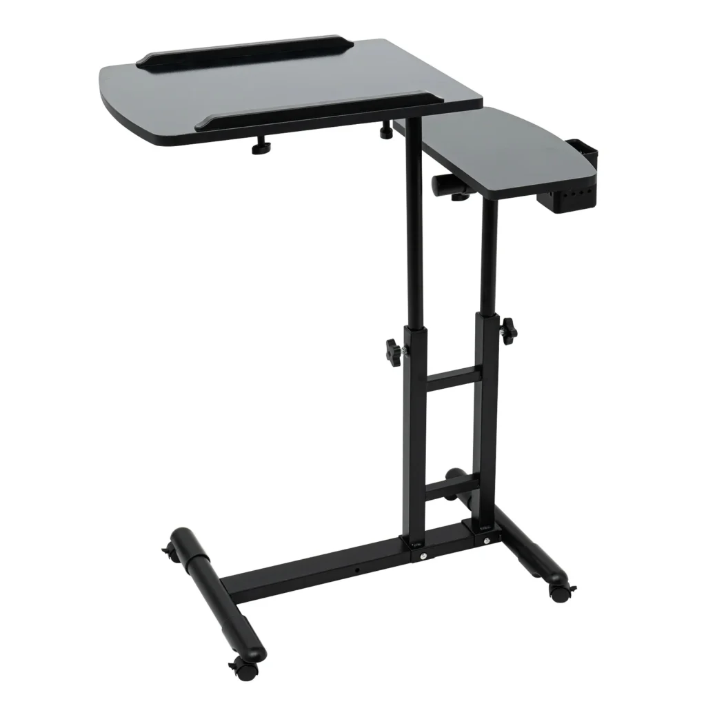 Black Adjustable Tattoo Workbench Stand Iron Density Board Baked Paint with Universal Wheels for Studio Home