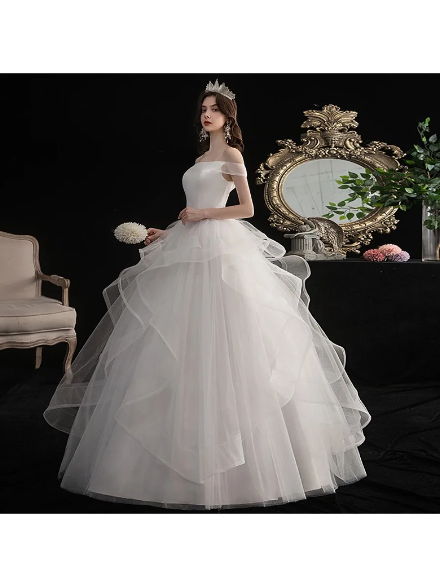 Wedding Dress Lace Up Wedding Dresses Embroidery Ball Birthday Gowns White Draduation Ceremony Dress Bride Vestido De Novia - Image 5