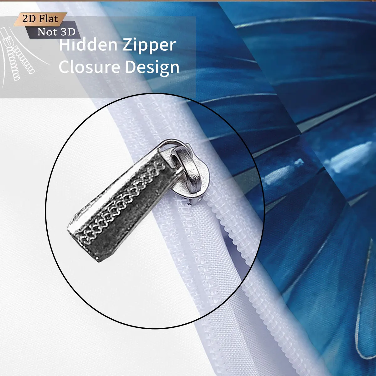 3pcs blue butterfly printed coreless bedding set, comfortable multi size bedroom and dormitory duvet covers, machine washable - Image 6