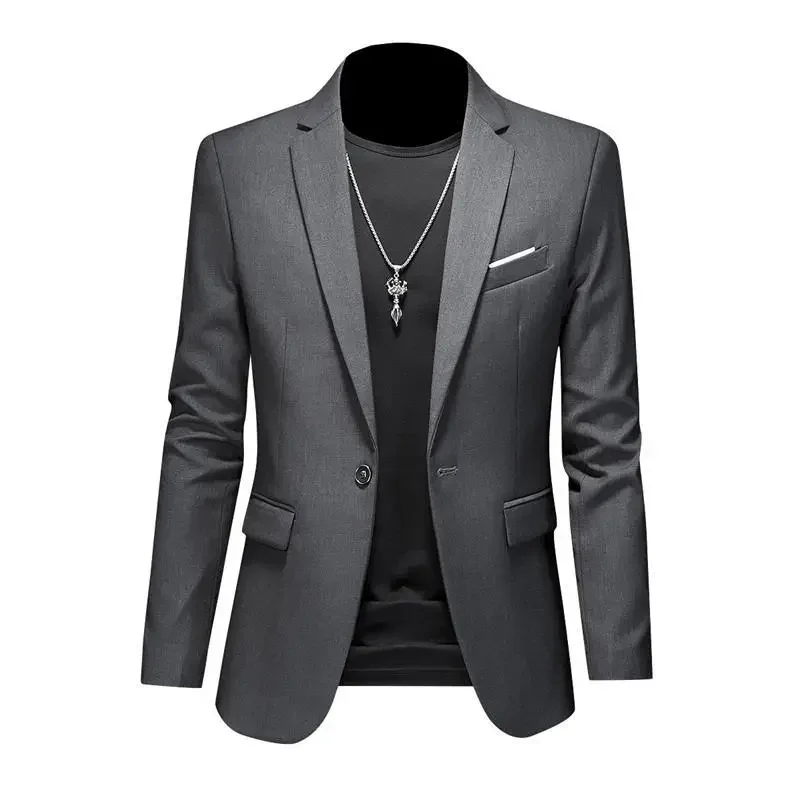 Boutique Fashion Solid Color High-end Brand Casual Business Men's Blazer Groom Wedding Gown Blazers for Men Suit Tops Jacke Coat - Image 6