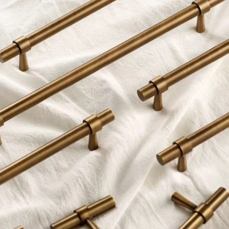 Antique Solid Brass Wardrobe Closet Door Pulls Retro Drawer Knobs Kitchen Accessories Cabinet Storage Handles Furniture Handles - Image 3