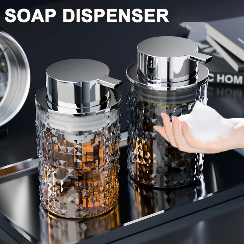 Plastic Foaming Hand Soap Dispenser Bathroom Dispenser for Liquid Soap Shampoo Foam Bottles Light Luxury Foam Soap Pump Jar