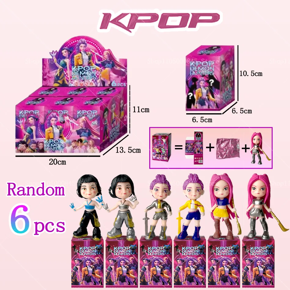 2025 Hot Anime KPop Devil Hunter Doll Vinyl Toy Rumi Mira Zoi Character Vinyl Mask Blind Box Ornament Toy Birthday Gift