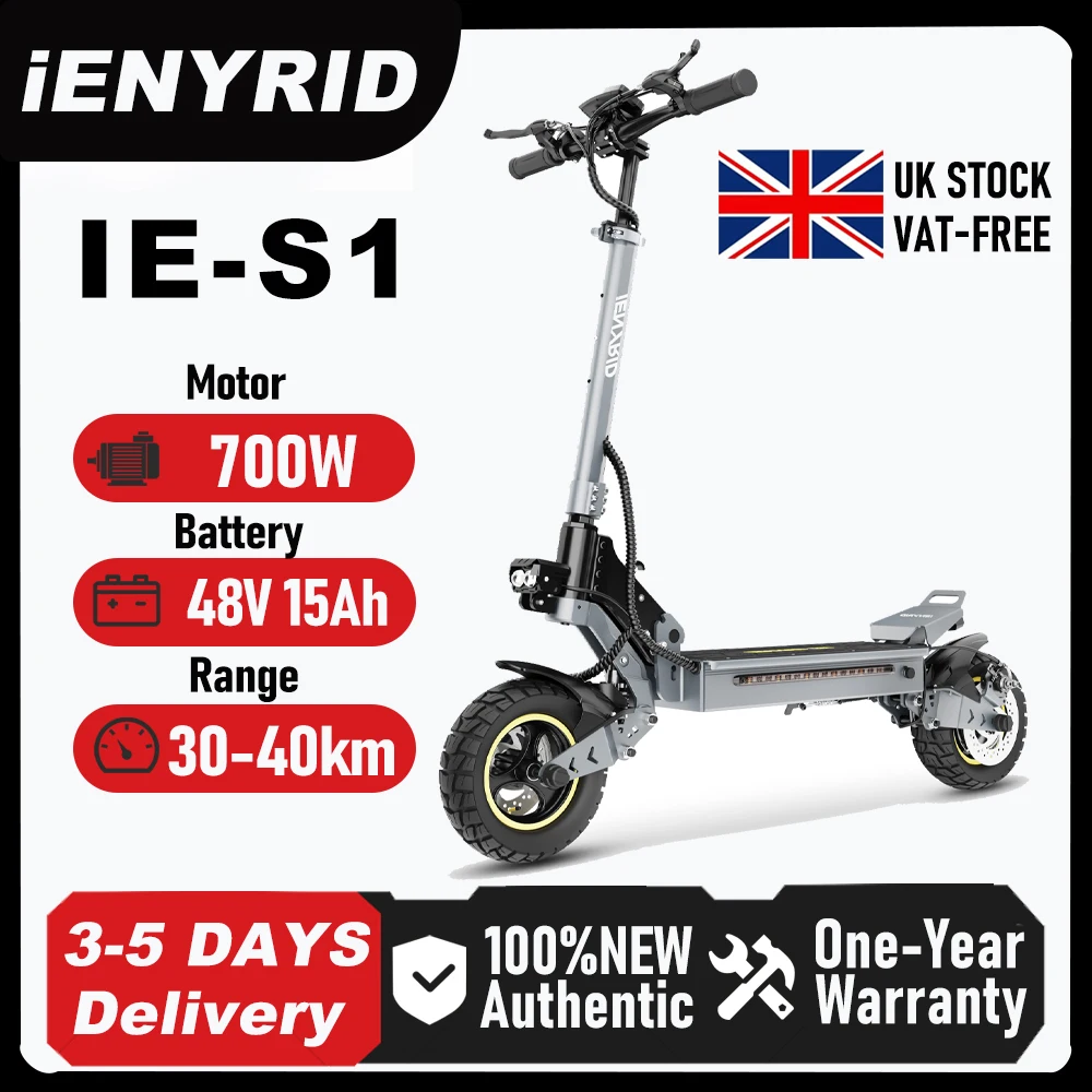 iENYRID S1 Foldable Electric Scooter 800W 48V15AH Lithium Battery Adult E-Scooter 10-inch Off-road Tires E-Mountain Scooter