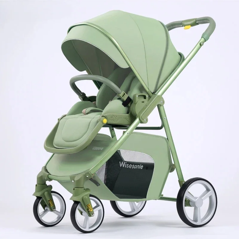 Lightweight Baby Stroller Two-way Push Foldable Baby Stroller Lightweight Travel Pram Four Wheels High-view Baby Carriage
