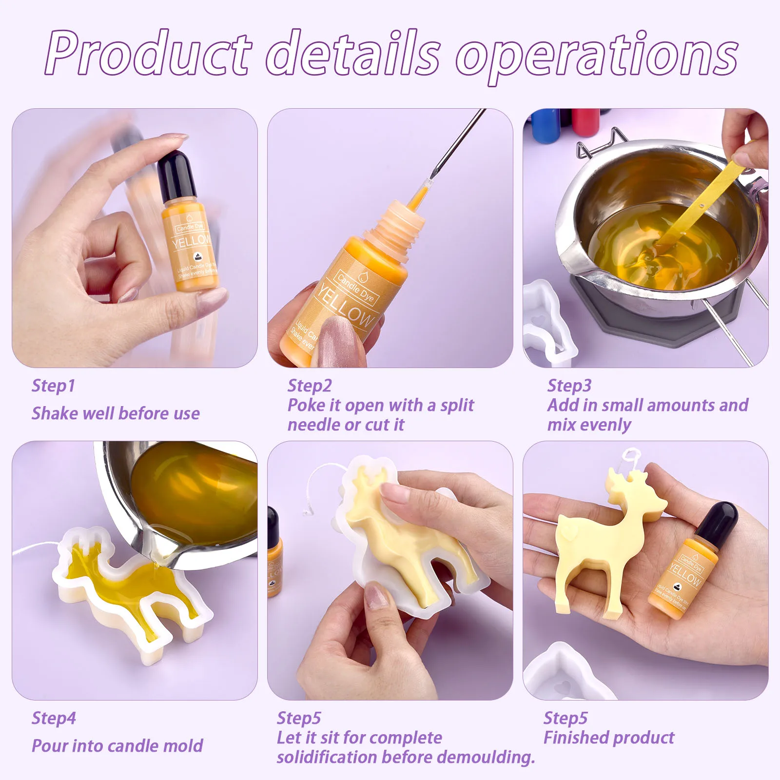 16 Colors Candle Wax Pigment Colorant Non-Toxic Soy Candle Wax Pigment Liquid Dye Soy Wax DIY Soap Dyes Candle Making Supplies - Image 5