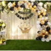 Generic Black Gold Birthday Party Decoration Set Of Banner And Balloons (Multicolor)