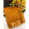 Generic Women's Vichitra Silk Printed Saree With Unstitched Blouse 5.5Mtr (Mustard)